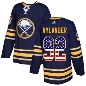 Kinder Buffalo Sabres Eishockey Trikot Alexander Nylander #92 Authentic Navy Blau USA Flag Fashion